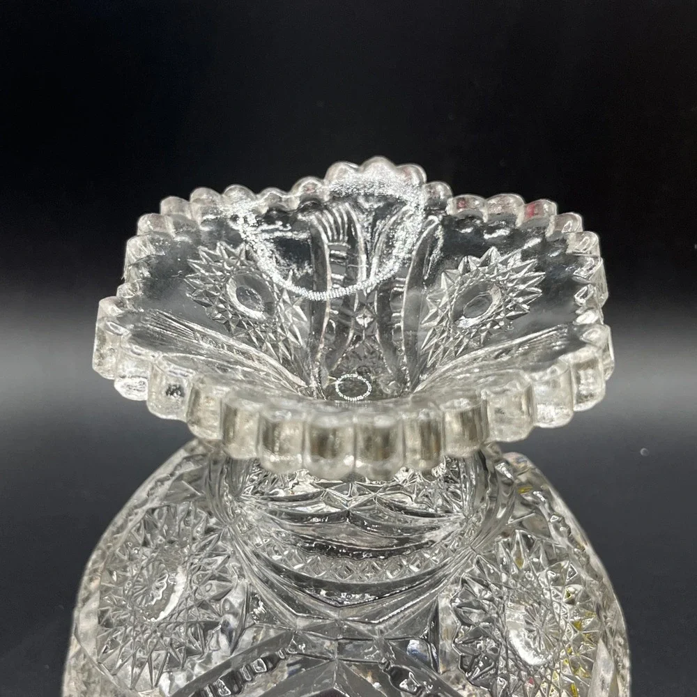 EAPG Clear‎ Pressed Glass Miniature Childs Punch Bowl Starburst Candy Dish 4.5